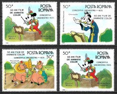 ROM&amp;Acirc;NIA 1986 - LP 1153 - WALT DISNEY (II) - DESENE ANIMATE - LOT DEPARAIATE - MNH foto