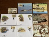 Gambia - crocodil - serie 4 timbre MNH, 4 FDC, 4 maxime, fauna wwf