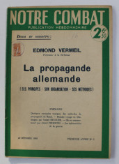 NOTRE COMBAT - PUBLICATION HEBDOMADAIRE , NO. 4 , 13 OCTOBRE 1939 foto