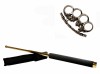 Set Baston Telescopic Auriu 65cm, Pumnal Craniu, Autoaparare, Metalic, Ideallstore