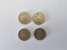Anglia Monede de Colectie de 1 Pound 4+4=8 (toate sint 8 monede,ani diferiti)