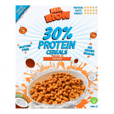 Cereale cu 30% proteina fara zahar low-carb gluten free si vegane Cocos, 250g, Mr. Iron