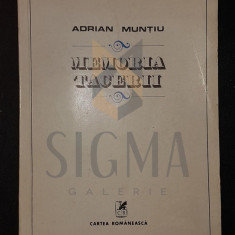 MUNTIU ADRIAN, MEMORIA TACERII, 1978, Bucuresti (DEDICATIE si AUTOGRAF !!!)