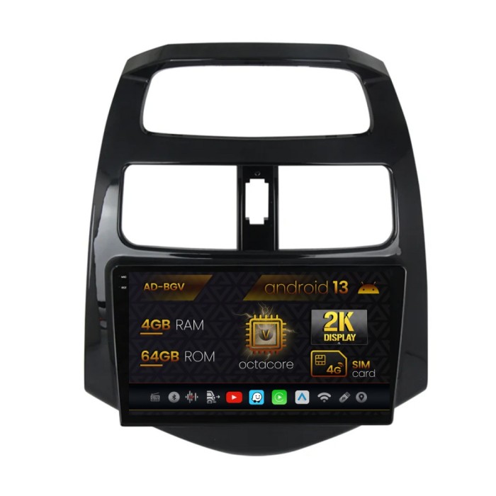 Navigatie Daewoo Matiz Chevrolet Spark (2010-2014), Android 13, V-Octacore 4GB RAM + 64GB ROM, 9.5 Inch - AD-BGV9004+AD-BGRKIT243