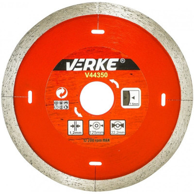 Disc diamantat pentru beton 125X22.2X1.2 mm V44350 Verke foto