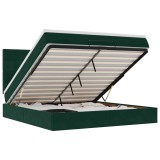 Cumpara ieftin Cadru de pat otoman cu saltele, catifea verde inchis 180x200cm