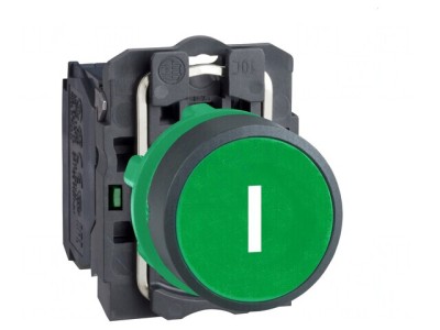 Comutator Apăsare 22mm Verde 1NO foto