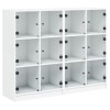 Biblioteca cu usi, alb, 136x37x109 cm, lemn prelucrat