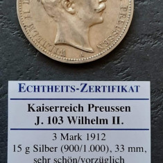Moneda de argint - 3 Mark 1912, Statele germane - B 2174