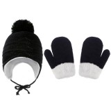 Cumpara ieftin Set negru caciulita si manusi - Bella (Marime Disponibila: 3-6 luni (Marimea 18