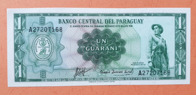 1 Guarani 1952 Bancnota veche Paraguay - stare foarte buna - UNC foto