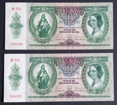 Ungaria, 2 x 10 Pengo 1936, Consecutive. foto