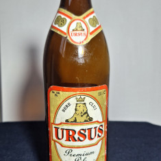 Sticla de bere anul 1994 - eticheta de bere originala - Bere Ursus Premium Pils