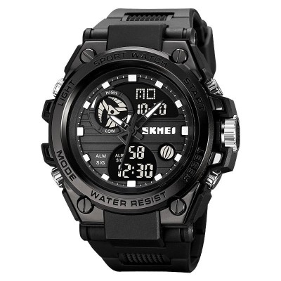 Skmei Ceas barbatesc Casual Cronometru Alarma Digital Analog Negru foto