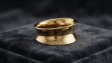 Cumpara ieftin Inel din Argint 925 Placat cu Aur Bold Concave Band , Rafinament Arhitectural E i Stil Minimalist-Lux