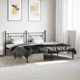 VidaXL Cadru de pat metalic cu tăblie, negru, 180x200 cm 374343