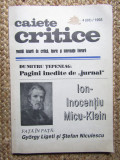 CAIETE CRITICE REVISTA DE CRITICA TEORIE SI INFORMATIE LITERARA NR. 4 , 1993