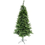 Brad artificial clasic de craciun 1.8m, interior/exterior, diametru 105 cm, 649 ramuri, suport metalic inclus, verde, Oem