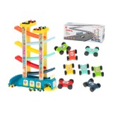 Pista de curse si garaj cu 8 masinute, multicolor