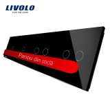 Cumpara ieftin Panou din sticla negru pentru intrerupator touch Livolo, 2 simplu + 2 dublu