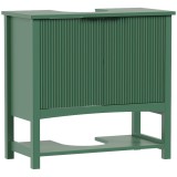 HOMCOM Dulap Sub Lavoar cu 2 Uși, Raft Deschis și Design Modern, 65x32x62 cm, Verde | Aosom Romania