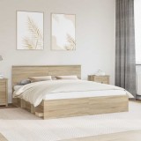 vidaXL Cadru de pat cu headboard Sonoma 180 x 200 cm Lemn compozit 3407843