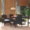 vidaXL Set de masă pentru grădină cu perne, 5 piese, negru, poliratan 3095017
