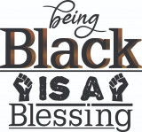 Cumpara ieftin Sticker decorativ, Being black is a blessing, Negru, 64 cm, 7301ST, Oem