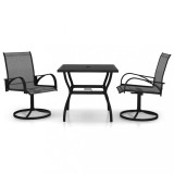 Set mobilier de gradina, 3 piese, textilena si otel