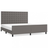 Cumpara ieftin Cadru de pat cu tablie, gri, 180x200 cm, piele ecologica