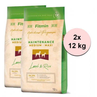 Fitmin Maintenance Medium / Maxi Lamb &amp;amp;amp; Rice 2 x 12 kg foto