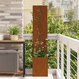 vidaXL Ghiveci de Grădină cu Panou Decorativ Ruginit 32 x 140 cm