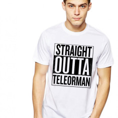 Tricou alb barbati - Straight Outta Teleorman - XL