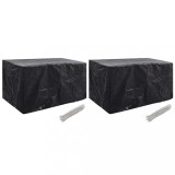 vidaXL Huse Mobilier Gradina, 2 buc, 180x70x90 cm, Negru, Polietilena, Protectie UV si Apa