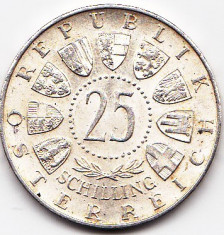 Moneda argint 25 Schilling 1956 foto