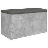 Banca de depozitare, gri beton, 82x42x45 cm, lemn prelucrat
