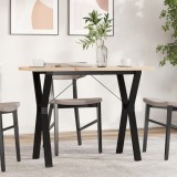 VidaXL Masă bucătărie, cadru Y, 100x50x75,5 cm lemn masiv pin și Oţel