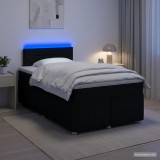 Cumpara ieftin Pat boxspring cu saltea Negru 120 x 190 cm Tesatura
