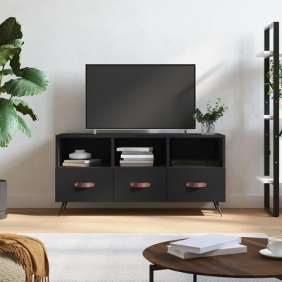 vidaXL Dulap TV, negru, 102x36x50 cm, lemn prelucrat foto