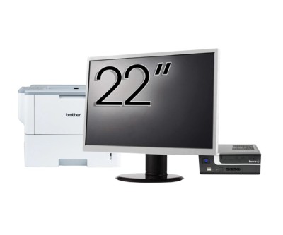 Pachet Calculator Second Hand Terra Mini PC, Intel Core i3-7100 3.90GHz, 8GB DDR4, 256GB SSD + Monitor 22&amp;amp;quot; + Imprimanta Brother HL-L6300DW NewTec foto