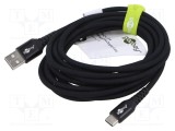 Cablu USB 2.0 Goobay USB A la USB C 3m 0,48Gbps 60W 3A negru