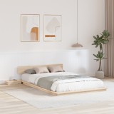 VidaXL Cadru de pat jos cu mese laterale 135x190cm Lemn solid