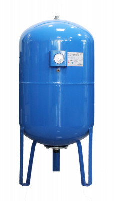 Vas expansiune pentru hidrofor Fornello 150 litri, vertical, cu picioare si manometru, culoare albastru, presiune maxima 10 bar, membrana EPDM foto