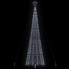 vidaXL Pom de Crăciun LED cu țepi 1534 LED-uri Alb Rece 500 cm 4016405
