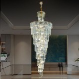 Candelabru Cristal CC8043/600H1800GD, Diametru 60cm, Inaltime 1800cm, Auriu Lucios, Inaltime Reglabila, Design Elegant ModernLight Concept