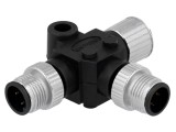 Adaptor &icirc;n T M12 Soclu Mamă x2 Tată 4 PIN IP68
