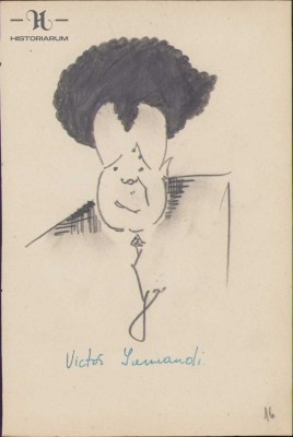 HST 181S Caricatura Victor Iamandi anii 1930 Geo Dumitrescu semnata foto