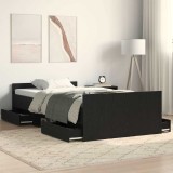 Cadru de pat fără saltea, stejar negru 90x200 cm lemn prelucrat