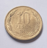 Monedă 10 pesos 1997 Chile, km228.2, Al-bz, America Centrala si de Sud