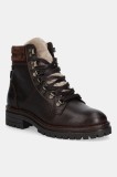 Barbour cizme de piele Bamburgh culoarea maro, cu toc plat, izolat, LFO0770BR96